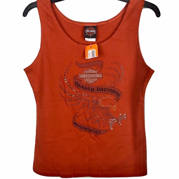 Harley-Davidson Tops - NWT Harley-Davidson Tank Top Orange Womens Large
